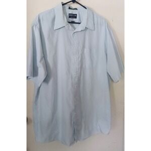 Dover Arrow Mens 18.5 Tall Button Down Shirt Light Blue Broadcloth Workwear Vtg